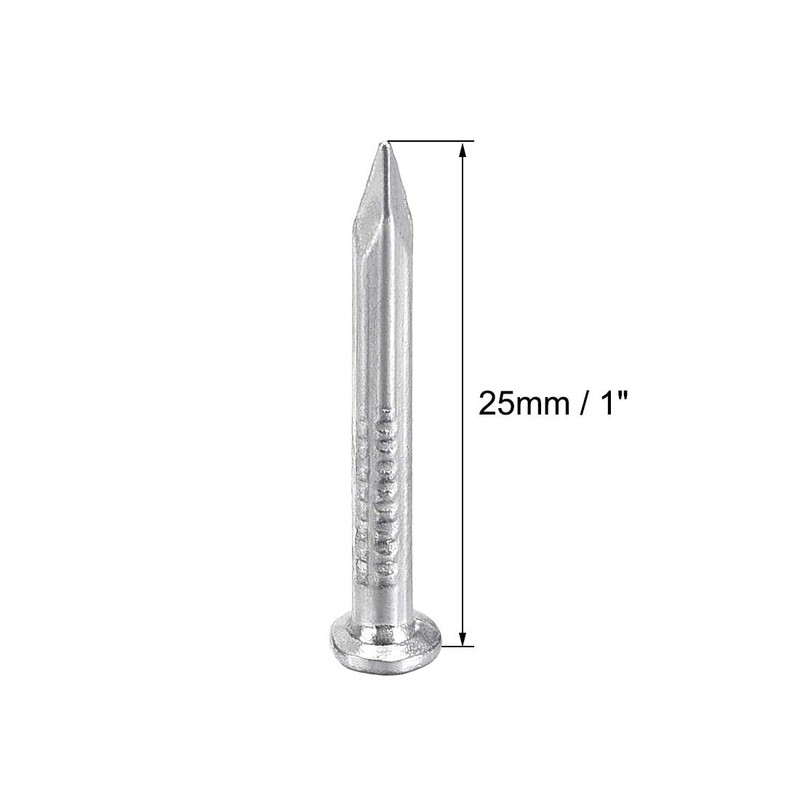 TOP-VIGOR 100Pcs Hardware Nails, 2.4mmx25mm Fiber Concrete Cement Wall Point