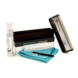 Vinyl Record Cleaning Brush Kit - 2 Premium Brushes (Velvet and Carbon Fiber) Bonus Cleaning Solution Anti-Static Microfiber Cloth and Stylus Cleaner. Our Best LP Care Set for your Album Collection