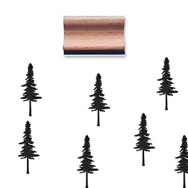 Pine Tree Rubber Stamp, 1-1/3 Medium Stamp for Scrapbooking Card Making Crafting