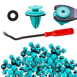 100Pcs for Toyota Door Trim Panel Clips - Trim Door Panel Retainer Clips with Fastener Remover for Toyota Corolla Camry Sequoia Tundra Tacoma Avalon RAV4 Replace OEM: 90467-10188