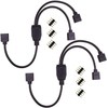 2-Pack DC 1 Female to 2 Way 4 Pins Splitter