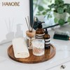 Hanobe Wood Tray Lazy Susan: Round Acacia Wooden Turntable Decorative