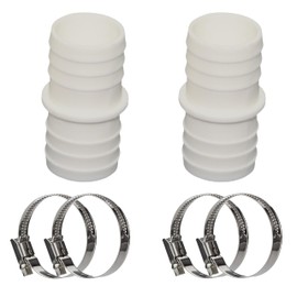 HAF® 2 x Hose Connectors 32 mm x 32 mm Including 4 Stainless Steel Hose Clamps for Pool, Pond and Swimming Pool Construction and All Irrigation Systems – Quality: Made in Europe