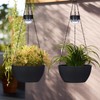 BAYN 2 Packs Solar Hanging Basket Planters for Plants Outdoor,