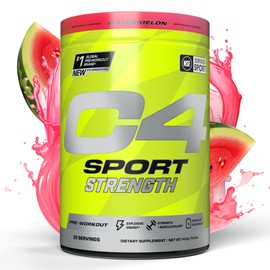 Cellucor C4 Sport Strength Pre Workout Powder - NSF Certified for Sport - Beta-Alanine, Creatine, 200mg Caffeine - Sugar Free Energy Supplement for Men & Women - Watermelon, 20 Servings
