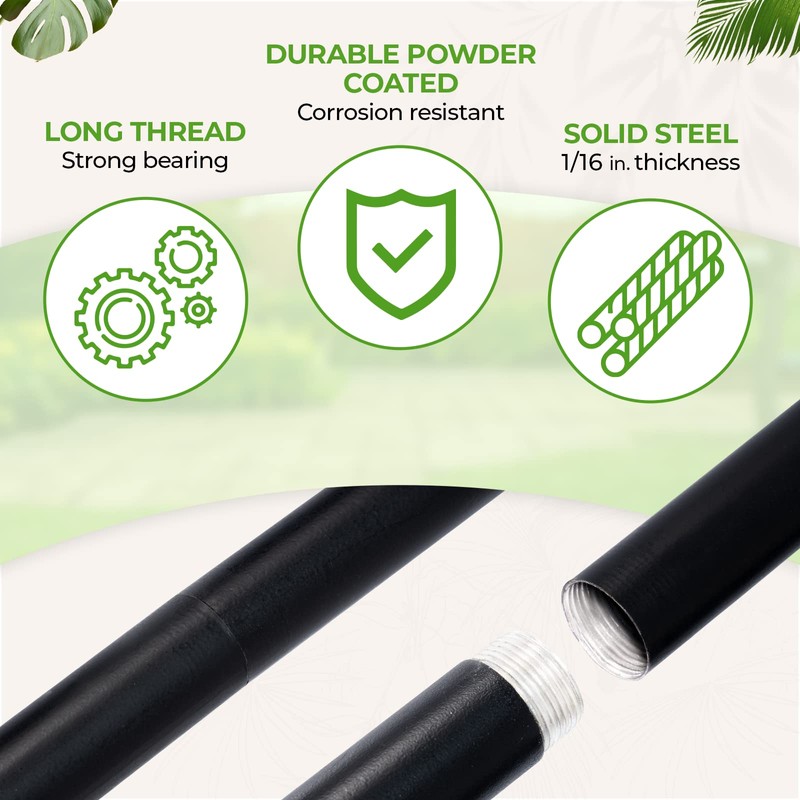 IDZO EQAE2 String Light Poles, 2pack 7-Prong with Fence Brackets,