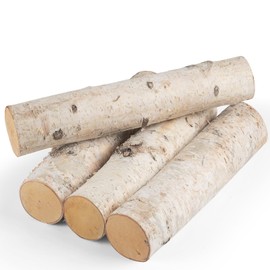 Large Birch Logs 4PCS Birch Wood 3.2"-4" Logs for Fireplace Decor DIY Crafts, Home Décor Wood Decor
