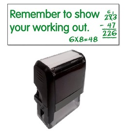 Remember to Show Your Working Out Maths Pre Inked School Teachers Feedback Marking Stamper Stamp 38x15mm Primary Teaching Services (Green)