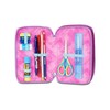 Seven Astuccio Scuola Elementare, 3 scomparti, Medie, con Matite, Pennarelli,