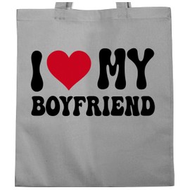 Baumwolltasche - Pärchen - Taschen - I love my boyfriend I Valentinstag Geschenke für Partnerin Weihnachten Geschenk Freundin Geschenke Partnerin Geschenkideen Geburtstag I Liebesgeschenk - Unisize