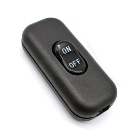 Billichodou Inline Cord Switch AC250V 6A On-Off Intermediate Switch Control Feed Through Latching Press Switch for Bedroom Table Lamp Desk Lamp [Black]