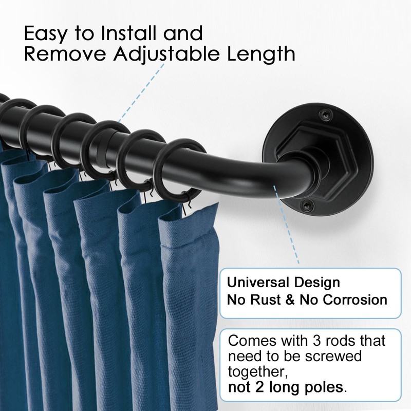 Byondeth Curtain Rods for Windows 16 to 45 Inches Adjustable