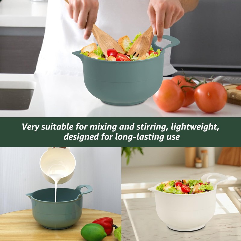 4 Pcs Plastic Mixing Bowl Set, Reusable Plastic Nesting Mixing