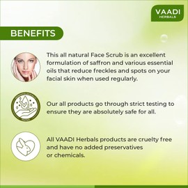 Vaadi Herbals Face Scrub Herbal Cream Prevent Dark Spots Formation And Reduce Uneven Pigmentation Unclog Pores Remove Dead Skin Cells And Blackheads (Saffron Skin-Whitening Walnut Scrub)