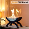 Large Black Ethanol Fireplace Indoor Outdoor Decorative Floor Fireplace With