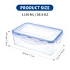 EASYLOCK 3 Pack 1150ML Airtight Food Storage Containers Plastic Lunch