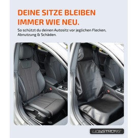 LIONSTRONG® Car Seat Protector Front Seat Universal Compatible [Waterproof] – Car Seat Covers Front Seats – Seat Protectors Car Seat Covers Car Seat Protector – Workshop Protector