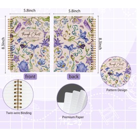 Welshower Blue Purple Floral Botanical Christian Spiral Notebook Journal, I Can Do All Things Through Christ Bible Verse Notebook, Religious Prayer Journals for Woman, 5.5x8.3 Inch