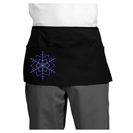 TooLoud Snowflake Star Christmas Dark Adult Mini Waist Apron - Black - One-Size