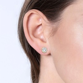 KRKCLIFE Stud Earrings for Women Men, 14K Gold Iced Out Earrings, S925 Silver Sterling Hypoallergenic, 5A CZ Stones Womens' Mens' Jewelry Earring