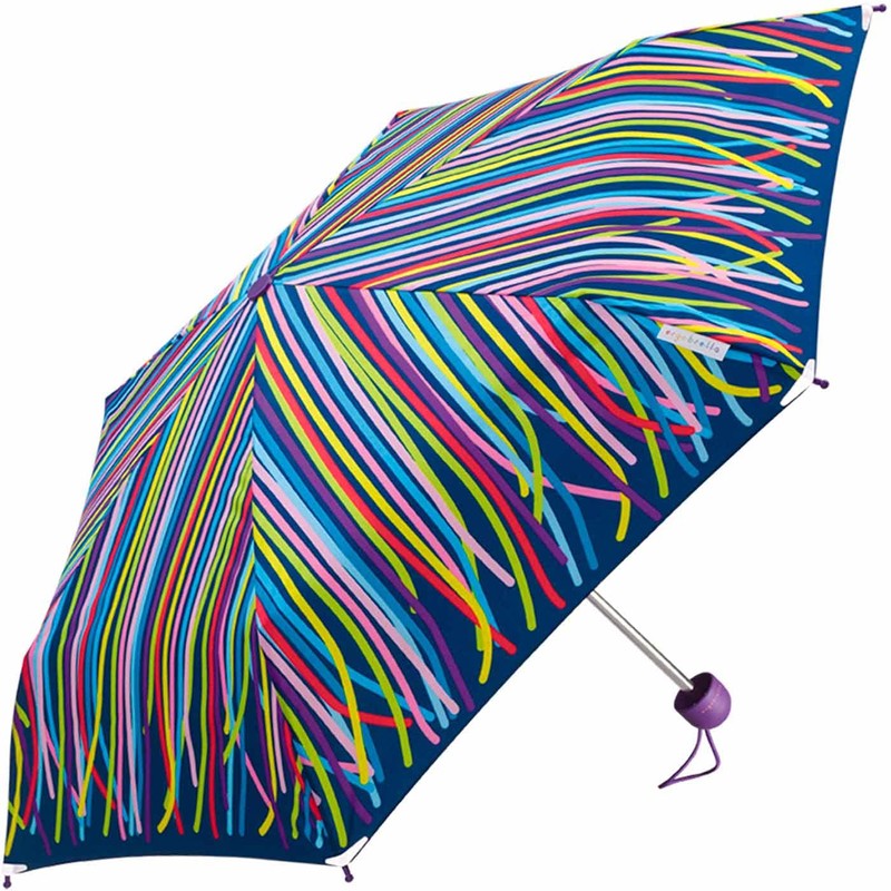 Ergobrella Children's Pocket Umbrella with Reflective Elements, Funny Stripe, Striped