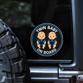 Twin Baby car Stickers, 2 Packs of Waterproof Stickers, car Baby Warning Signs, Durable and Sturdy, no Residue Suitable for Cars SUV、 Truck, Truck c037