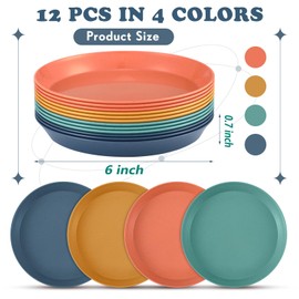 Gerrii 12 Pieces Beard Fatigue Relief Cat Bowl 6 Inch Round Shallow Cat Food Dish Wet Feeding Bowls Wide and Small Pet Dish for Kittens and Short Legged Kitten, Wheat Straw(Vintage Colors,Classic)