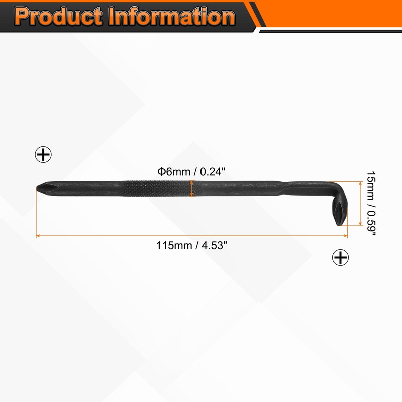 HARFINGTON 2pcs Offset Screwdriver PH2 Phillips Cross Head Right Angle
