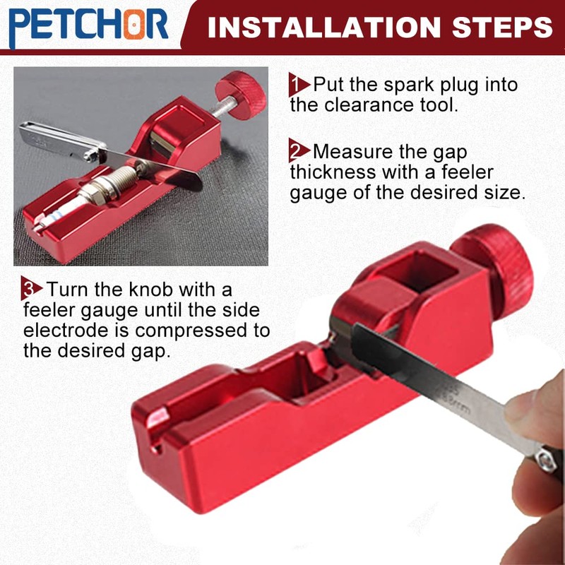 Universal Spark Plug Gap Tool with Feeler Gauge, Spark Plug
