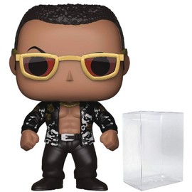 POP WWE: The Rock Old School Funko Vinyl Figure (Bundled with Compatible Box Protector Case), Multicolor, 3.75 inches