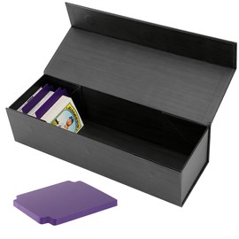 shinwinly Trading Card Storage Box, Vintage Black Cardboard for Baseball Football Sports Card,Collectors Card Organizer Box for TCG/Magic/Mtg Storage Fits 800 Cards,200 Card Sleeves