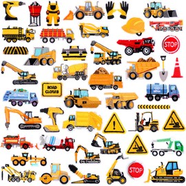 Hotop 48 Pcs Kids Engineering Vehicle Iron on Patches Embroidered Appliques Sew on DIY Patch Construction Vehicles Car Truck Decor Patch for Clothing, Jackets, Bags, Backpacks, Hats, Arts Craft Emblem