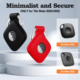 YWXTW [2 Pack] Silicone Case for Tile Mate 2024 / Mate 2022 Tracker Holder with Keychain, Anti Lost Soft Secure Protective Cover Finder for Keys, Bags, Cat Dog Collar Tag Accessories (Black+White)