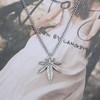 TseenYi Maple Leaf Pendant Necklace Silver Leaf Necklace