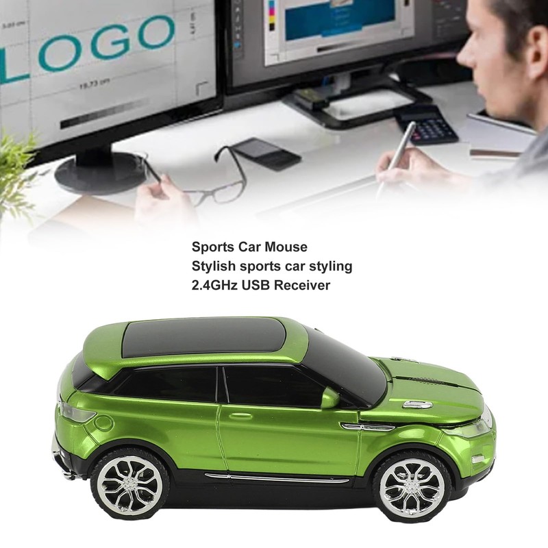 Car Shaped Computer Mouse, Optical Gaming Mice, 2.4G 1600 DPI