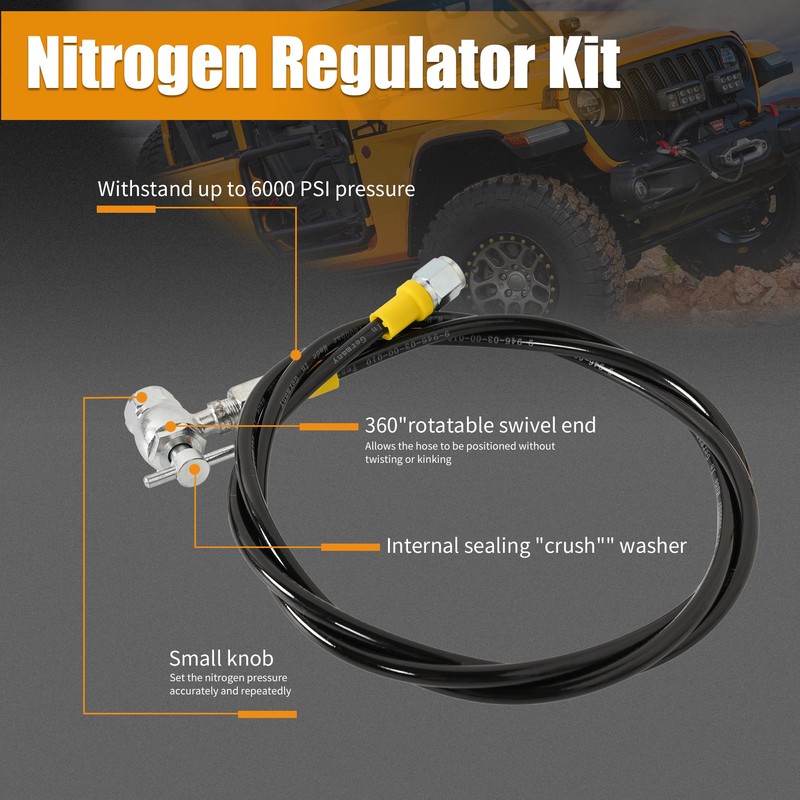 LTIENBST 4000Psi Nitrogen Regulator Kit Nitrogen Shock Fill Tool Compatible