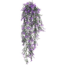 Bynbbur 23 Pieces Hanging Artificial Plants for Home Decor Faux Vines Greenery Floral Plant 24 inches for Room Garden Patio Indoor Outdoor Wall Decoration, Lavender