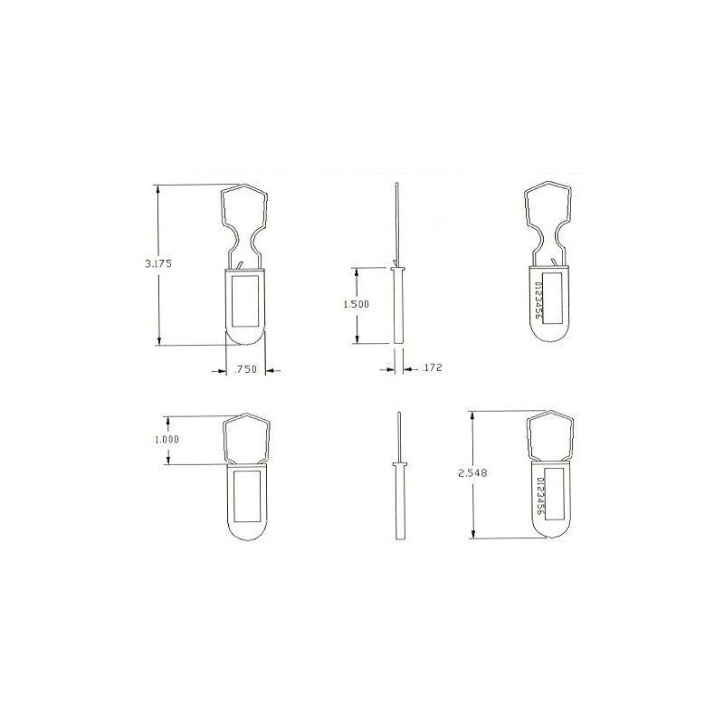 Electric Meter Security Seal Wire Padlock Pack of 50 (Yellow)