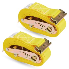 2 Pack E-Track Ratchet Straps 2" x 16' x 4,400 lbs Strength for Cargo Tie Down in Enclosed Trailer & Van by KODIAK STRAPS