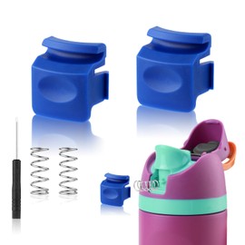 2pcs Replacement Button Compatible with Owala FreeSip 24oz 32oz, Water Bottle Lid Mouth Push Switch Top Cap Seal Stopper Replacement Parts for Owala 19/24/32/40oz Accessories, Dark Blue