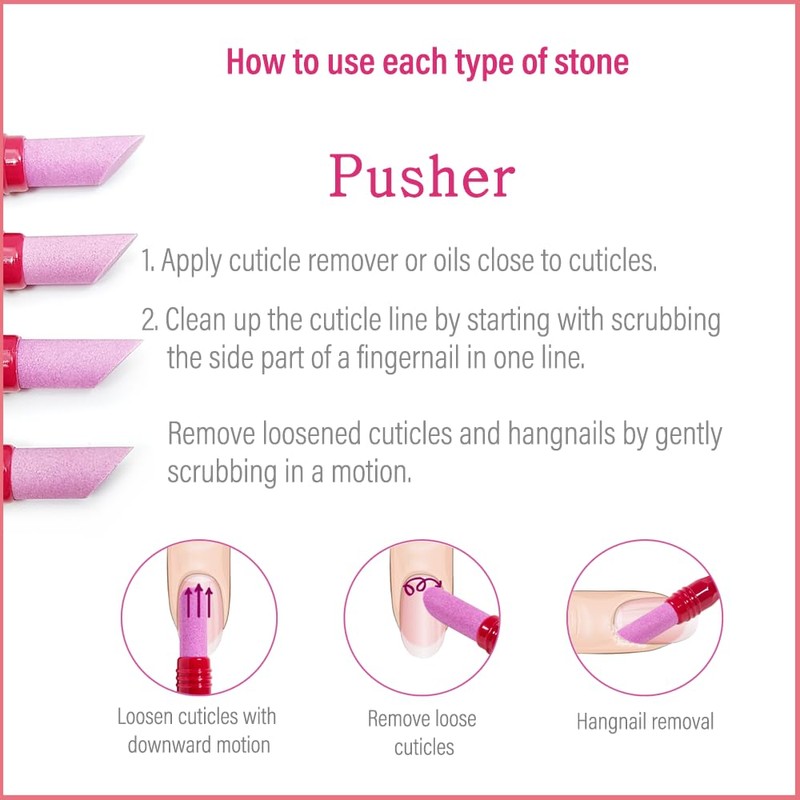 VICTORY NAIL 2PCS Victory Ceramic Stone Two-Way Nail Pusher &