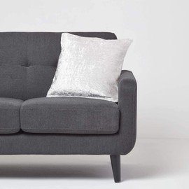 Homescapes Luxury Champagne Crushed Velvet Cushion Cover 18 x 18 Inch (45 cm) Square Scatter Cushion for Sofa or Bed