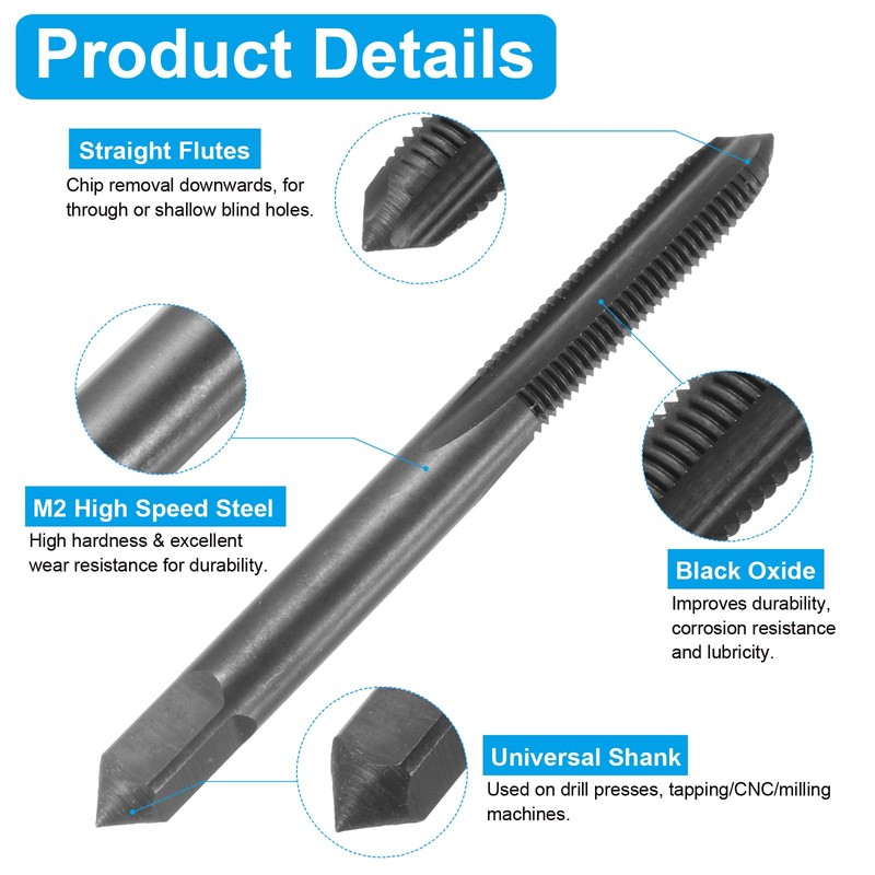 sourcing map Tap and Drill Bit Set, 1pcs 1/4-32 UNEF