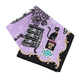 Blooming 109024-0003-03 Anna Sui Print Handkerchief Boutique (Purple) [100% Cotton] Women's Women's Approx. 19.7 inches (50 cm), purple
