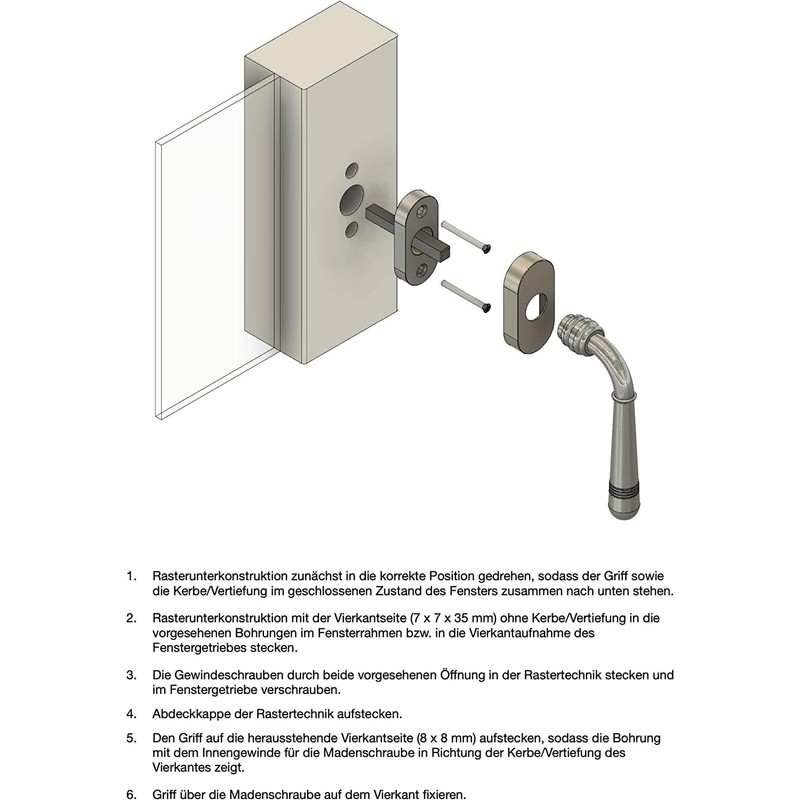 Beschläge Hamburg Window Handles, Window Fitting, Emily DK 07 MPu,
