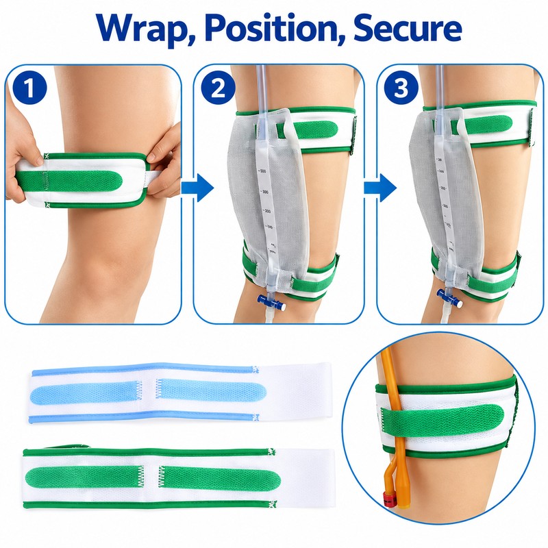 Adjustable Elastic Catheter Fixation Strap – Soft Urine Drainage Bag