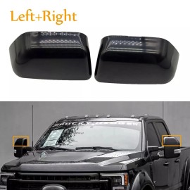 LIANGREN Pair Black Mirror Cover Cap Set LH & RH For 17-22 Ford Super Duty F250 F350 F450
