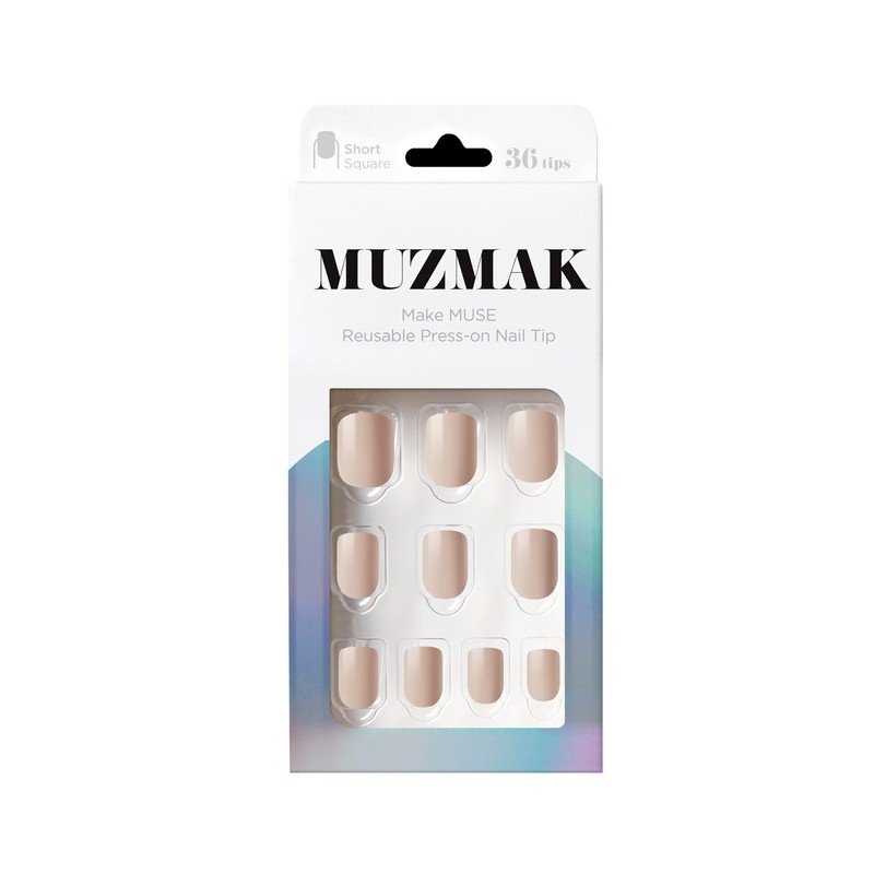 Reusable Nail Tip Cream Beige (Short Square) / 리유저블 네일팁