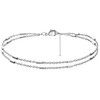 MIDEEO Ankle Bracelets for Women Silver Plated Dainty Layered Bar