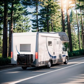 ARKSEN 32 x 26 x 4 Inch Heavy Duty Bumper Mounted Cargo Rack Carrier with Ratchet Straps, 350 Lbs Capacity Luggage Basket Hitch for RV, Camping, Traveling